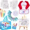 Washable Paint Set for kids Includes Canvas Panels Paint Brushes Kids Apron Tabletop Art Easel & Storage Travel Bag
